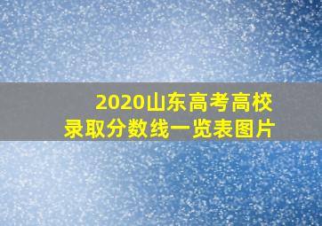 2020山东高考高校录取分数线一览表图片