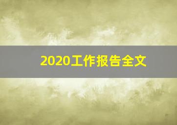 2020工作报告全文