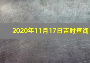 2020年11月17日吉时查询