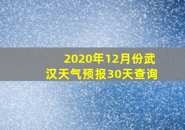 2020年12月份武汉天气预报30天查询