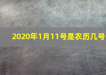 2020年1月11号是农历几号