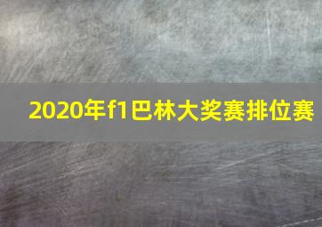 2020年f1巴林大奖赛排位赛