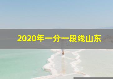 2020年一分一段线山东