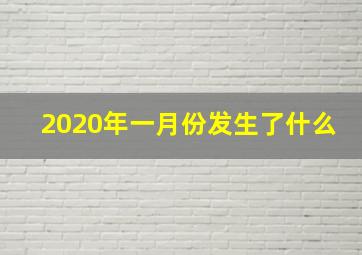 2020年一月份发生了什么