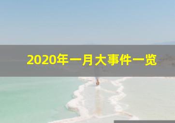 2020年一月大事件一览