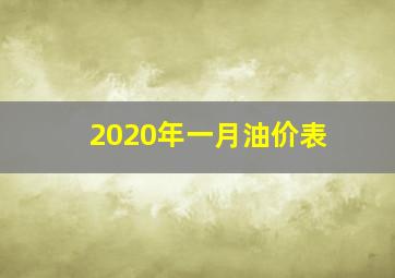 2020年一月油价表