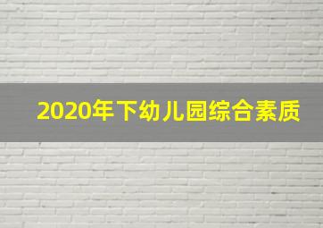 2020年下幼儿园综合素质