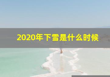 2020年下雪是什么时候