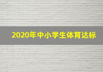 2020年中小学生体育达标