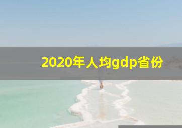 2020年人均gdp省份