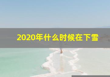 2020年什么时候在下雪