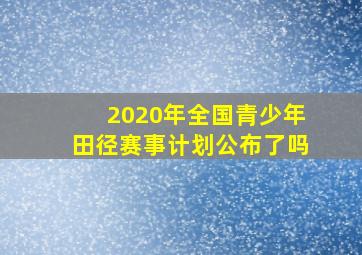 2020年全国青少年田径赛事计划公布了吗