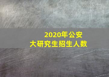 2020年公安大研究生招生人数