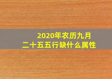 2020年农历九月二十五五行缺什么属性