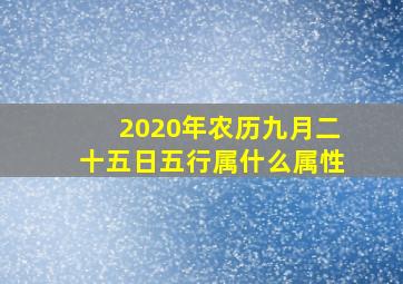 2020年农历九月二十五日五行属什么属性