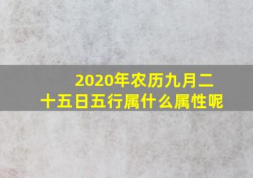 2020年农历九月二十五日五行属什么属性呢