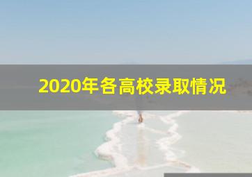 2020年各高校录取情况