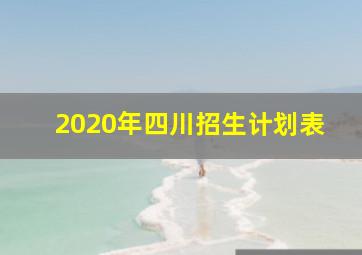 2020年四川招生计划表