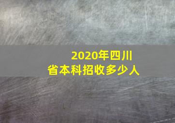 2020年四川省本科招收多少人