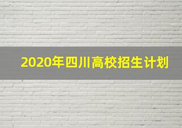 2020年四川高校招生计划