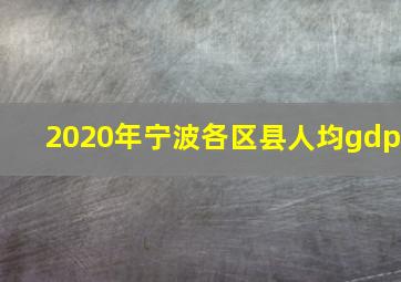 2020年宁波各区县人均gdp