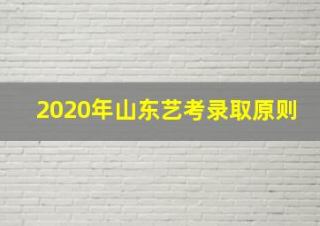 2020年山东艺考录取原则