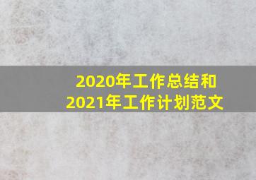 2020年工作总结和2021年工作计划范文