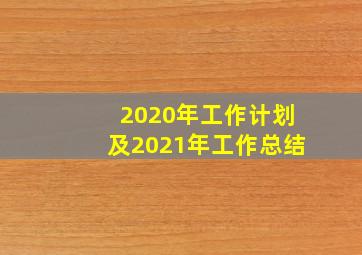 2020年工作计划及2021年工作总结