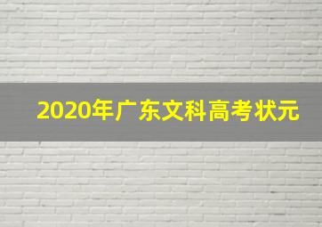 2020年广东文科高考状元