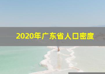 2020年广东省人口密度