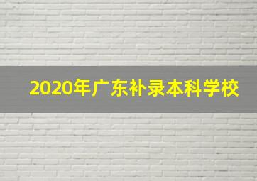 2020年广东补录本科学校