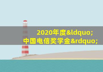 2020年度“中国电信奖学金”