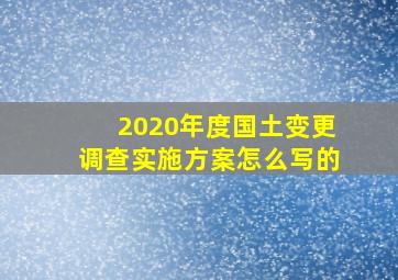 2020年度国土变更调查实施方案怎么写的