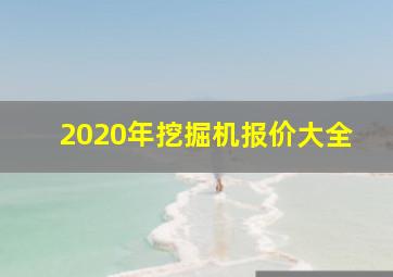 2020年挖掘机报价大全