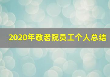 2020年敬老院员工个人总结