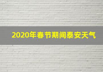 2020年春节期间泰安天气