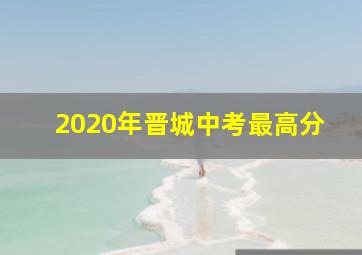 2020年晋城中考最高分