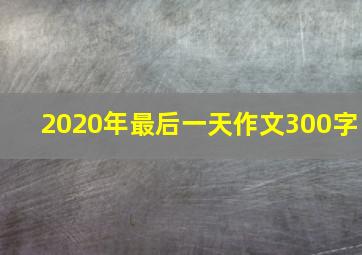 2020年最后一天作文300字