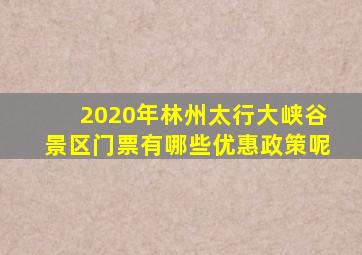 2020年林州太行大峡谷景区门票有哪些优惠政策呢