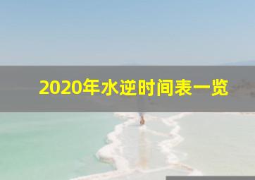 2020年水逆时间表一览