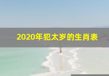 2020年犯太岁的生肖表