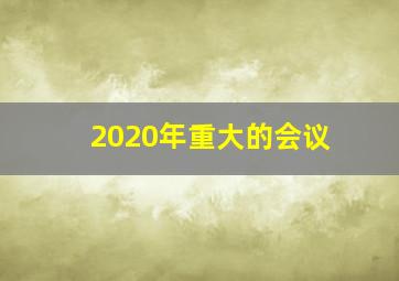 2020年重大的会议