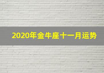 2020年金牛座十一月运势