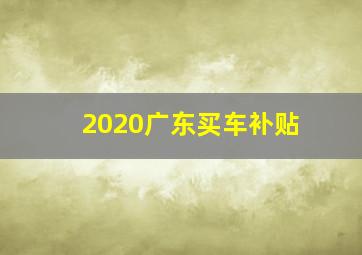 2020广东买车补贴