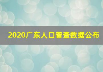 2020广东人口普查数据公布