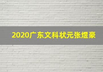 2020广东文科状元张煜豪