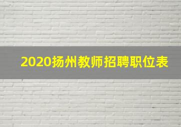 2020扬州教师招聘职位表