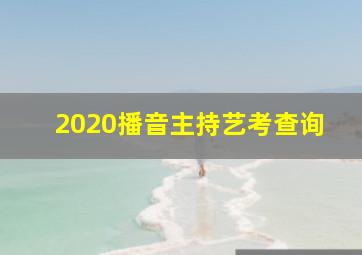 2020播音主持艺考查询