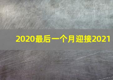 2020最后一个月迎接2021