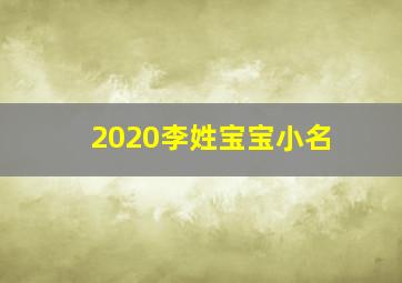 2020李姓宝宝小名